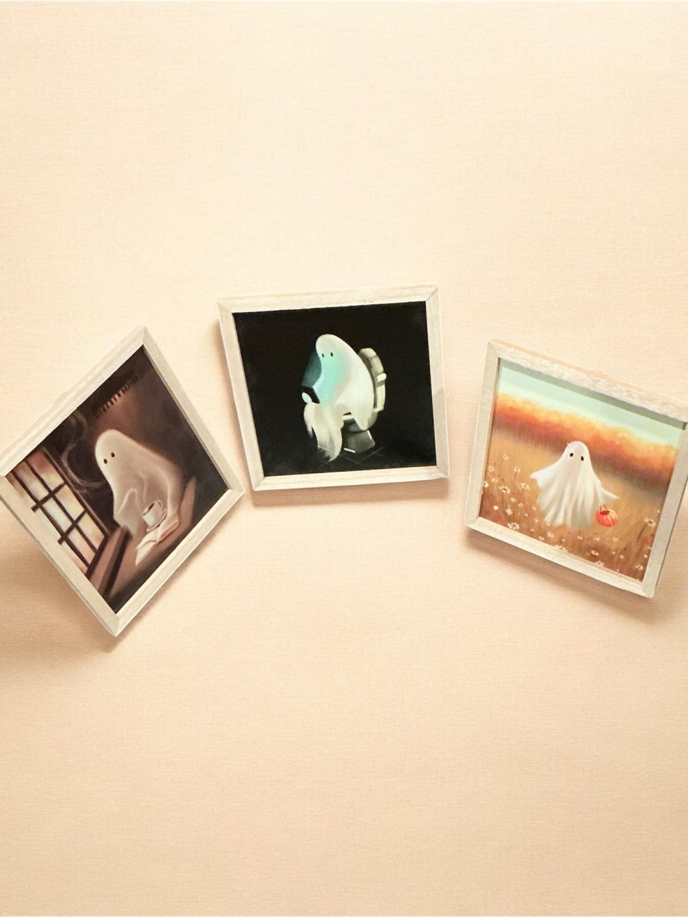 Ghost Illustration Framed Art Print - White Ghost